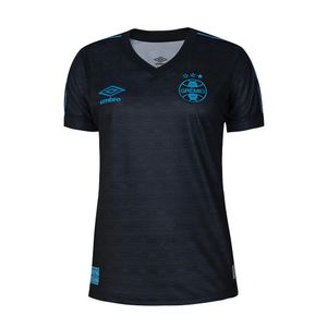 Camisa Grêmio Umbro Feminina Preta III Torcedora 2023 Sem Número