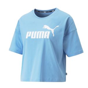 Blusa Cropped Puma Essentials Logo Azul Feminina