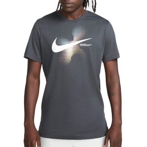 Camiseta Nike Sportswear 6MO Swoosh Cinza Masculina