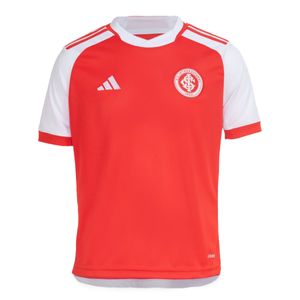 Camisa Adidas Internacional I 2024/2025 Sem Número Vermelha e Branca Infantil