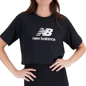 Camiseta Cropped Feminina New Balance Essentials Preta