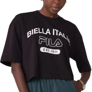 Camiseta Cropped Fila Uc Biella Italia Preta Feminina
