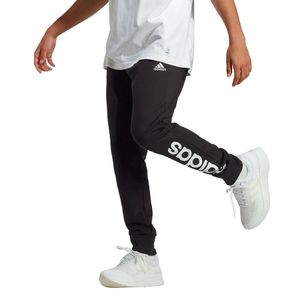 Calça Adidas Essentials French Terry Tapered Cuff Logo Joggers Preto e Branco