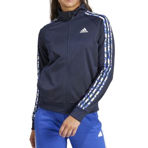 Jaqueta Adidas Animal Print Essentials Três Listras Marinho Feminina