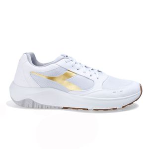 Tênis Casual Diadora Galleria Branco e Dourado